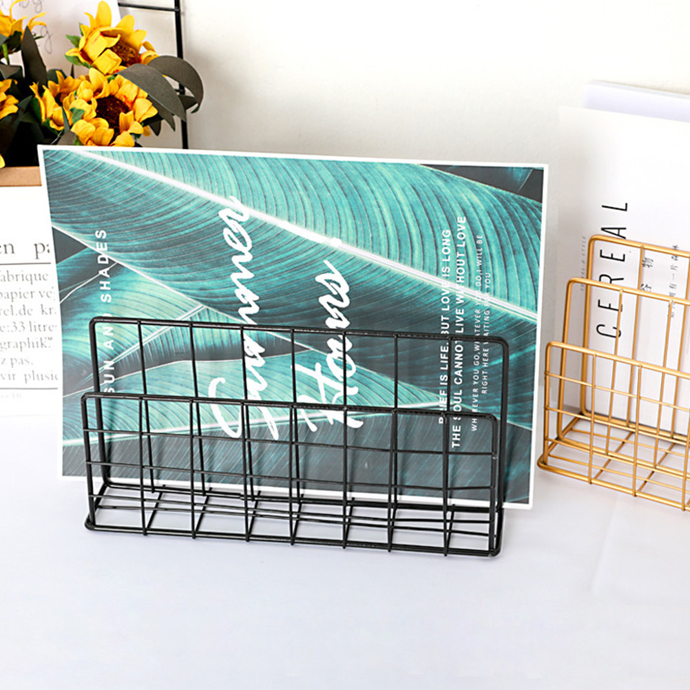 Magazine Holder Rack - Metalen bureau-organizer voor post, met 3