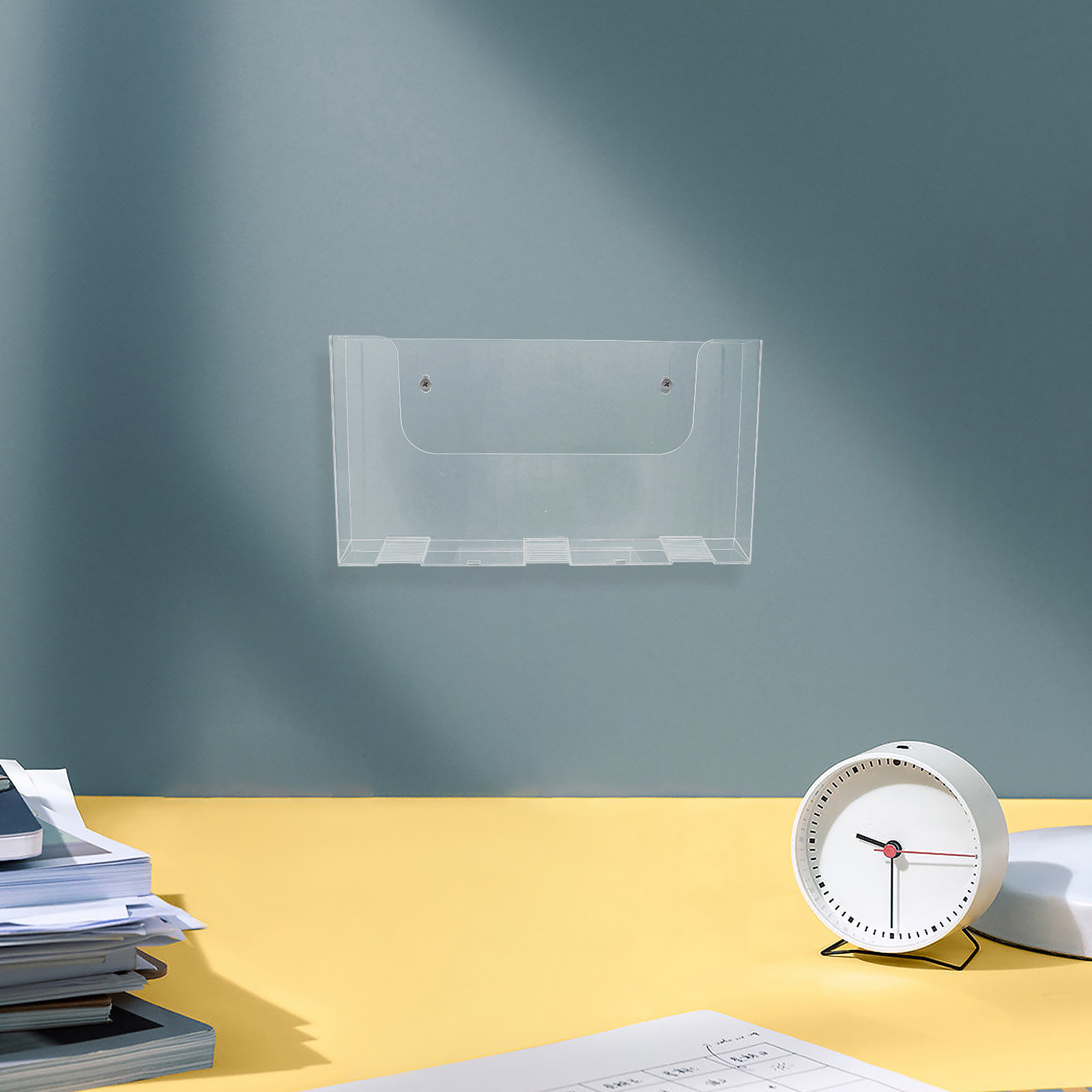Magazine Holder Rack - Acryl wandmap, 2 stuks, transparante documentenorganizer,