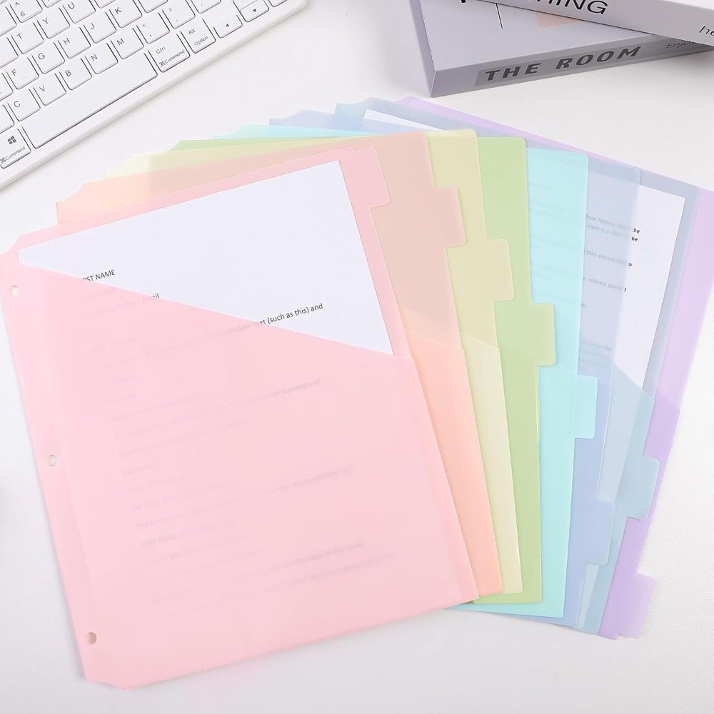 Tab Divider A4 - 8 stuks A4 Pastelkleurige Ringbanden met