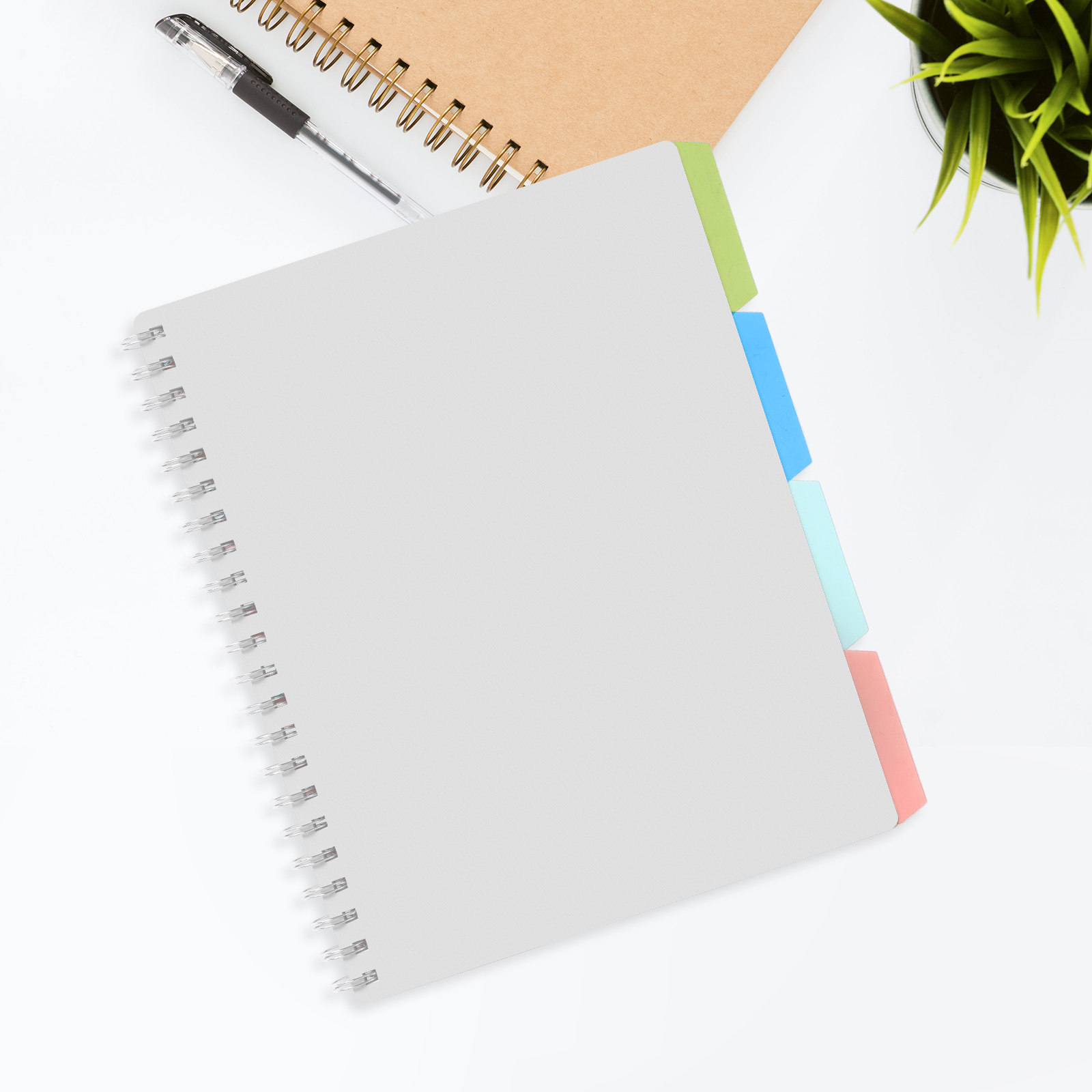 Tab Divider A4 - 4 sets stevige kunststof notitieboekjesverdelers met