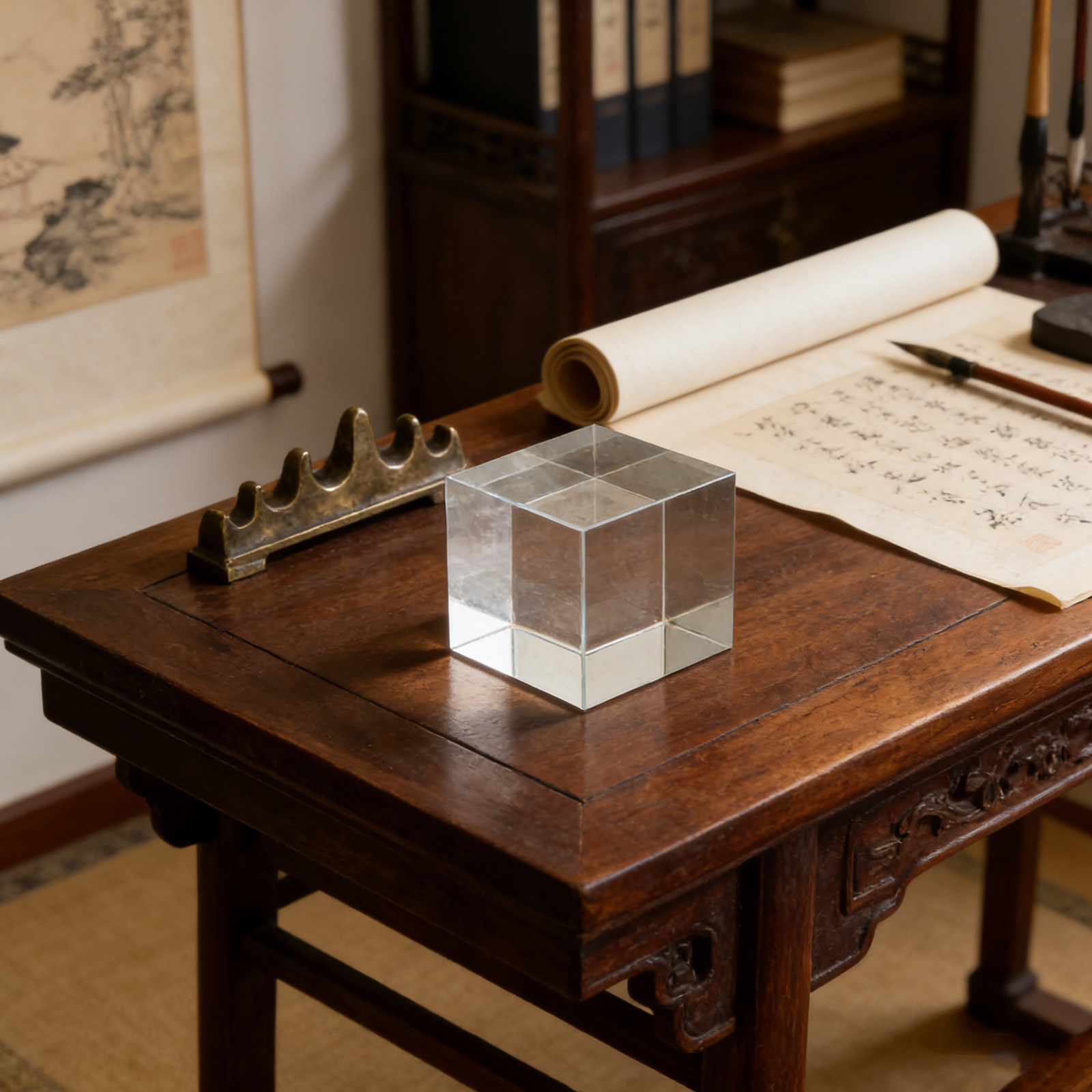 Zware, heldere, vierkante kris - Paper Weight Crystal recensie en prijs