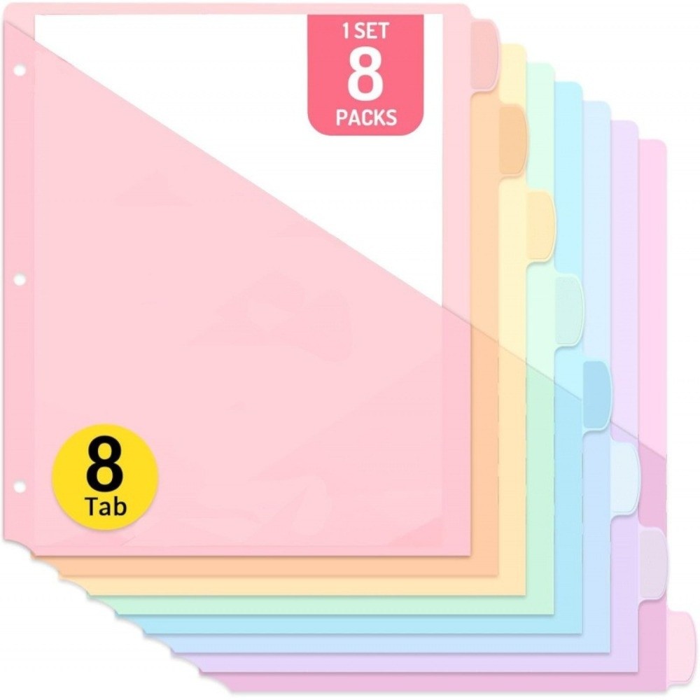 8 stuks A4 pastelkleurige sche - Tab Divider A4 recensie en prijs