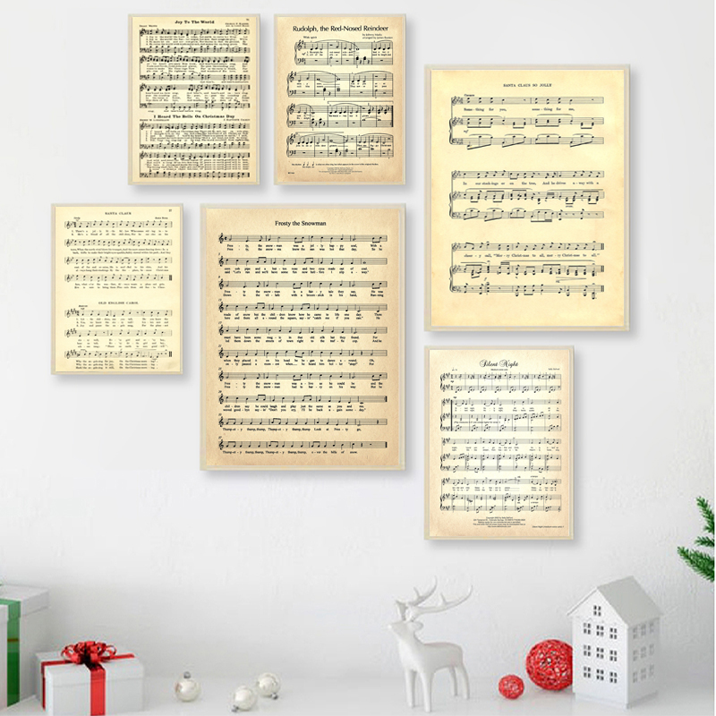 KERST CAROLS Bladmuziek Poster - Ink Blotter Paper recensie en prijs